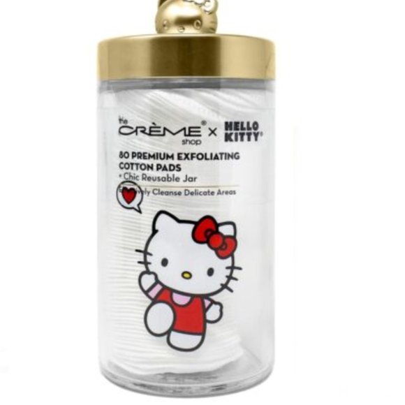 Hello Kitty Chic Reusable Matte Gold Jar Precision Cotton Swabs and Pads - Picture 3 of 9